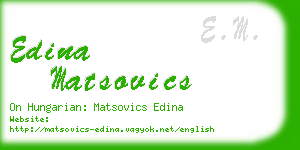 edina matsovics business card